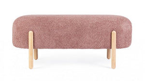 Panca Bouclé Grigia Moderna da Interno - SIENNA Colore: Rosso