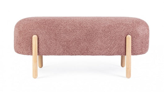 Panca Bouclé Grigia Moderna da Interno - SIENNA Colore: Rosso