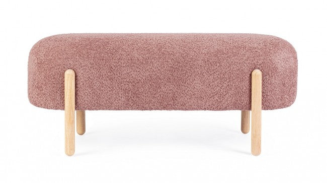 Panca Bouclé Grigia Moderna da Interno - SIENNA Colore: Rosso