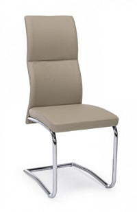 Set 4 Sedie Pelle Bianca Moderna da Interno - ASHER Colore: Tortora