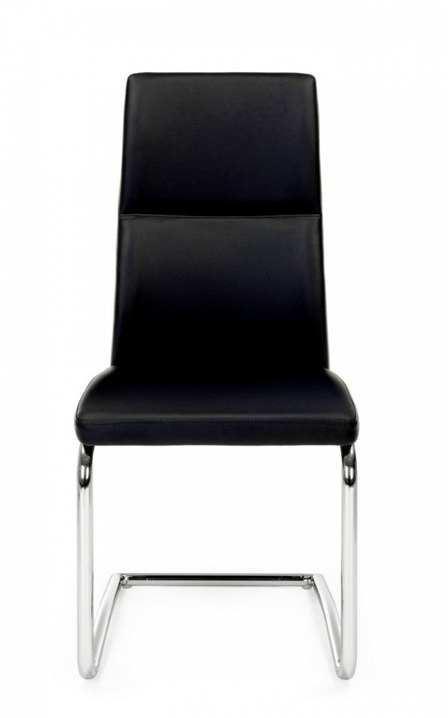 Set 4 Sedie Pelle Bianca Moderna da Interno - ASHER Colore: Nero