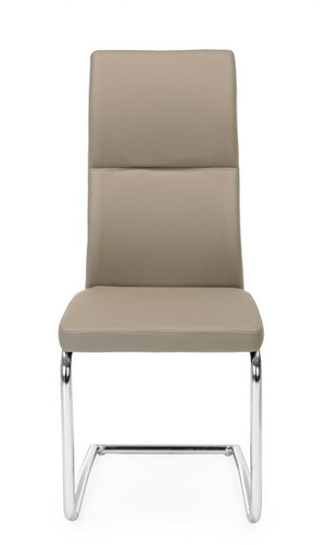 Set 4 Sedie Pelle Bianca Moderna da Interno - ASHER Colore: Tortora