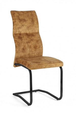 Set 4 Sedie Velluto Marrone Moderne da Interno - ASHER Colore: Giallo