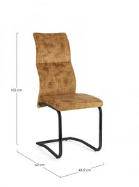 Set 4 Sedie Velluto Marrone Moderne da Interno - ASHER Colore: Giallo