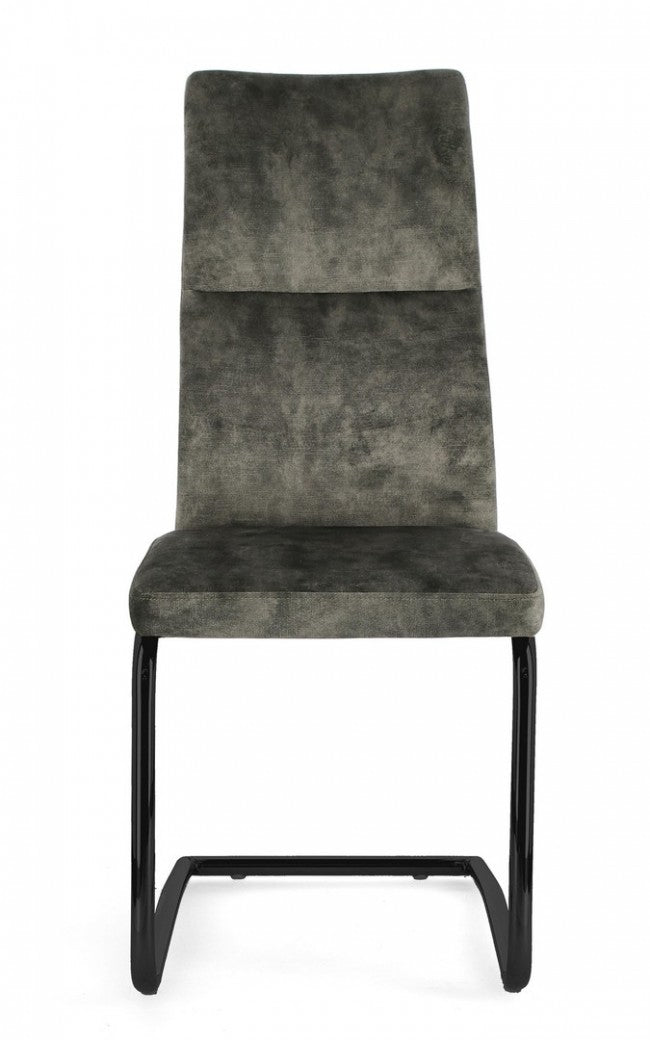 Set 4 Sedie Velluto Marrone Moderne da Interno - ASHER Colore: Verde