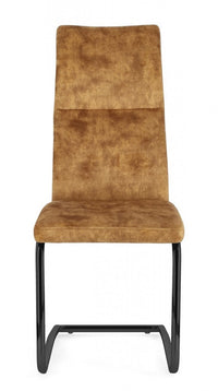 Set 4 Sedie Velluto Marrone Moderne da Interno - ASHER Colore: Giallo