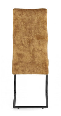 Set 4 Sedie Velluto Marrone Moderne da Interno - ASHER Colore: Giallo