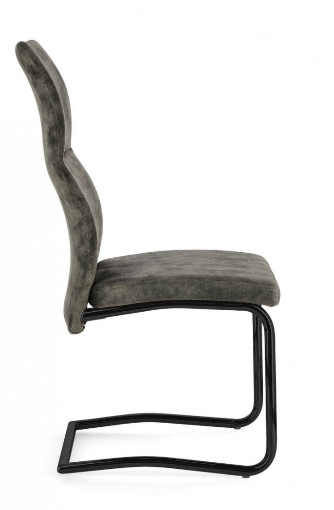 Set 4 Sedie Velluto Marrone Moderne da Interno - ASHER Colore: Verde