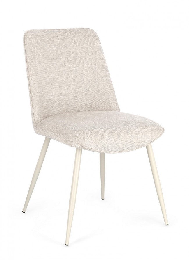 Set 4 Sedie Tessuto Grigio Scuro Moderne da Interno - KYLE Colore: Beige