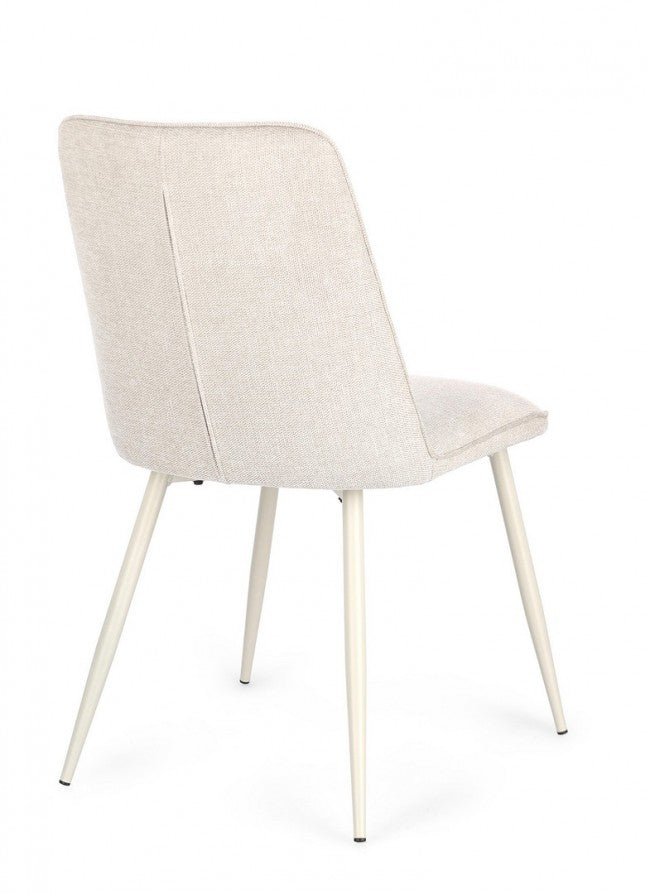 Set 4 Sedie Tessuto Grigio Scuro Moderne da Interno - KYLE Colore: Beige