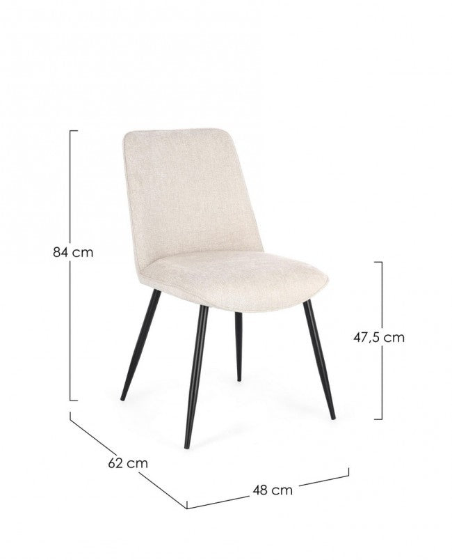 Set 4 Sedie Tessuto Grigio Scuro Moderne da Interno - KYLE Colore: Nero