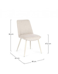 Set 4 Sedie Tessuto Grigio Scuro Moderne da Interno - KYLE Colore: Beige