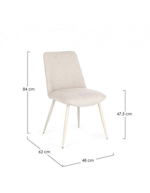 Set 4 Sedie Tessuto Grigio Scuro Moderne da Interno - KYLE Colore: Beige