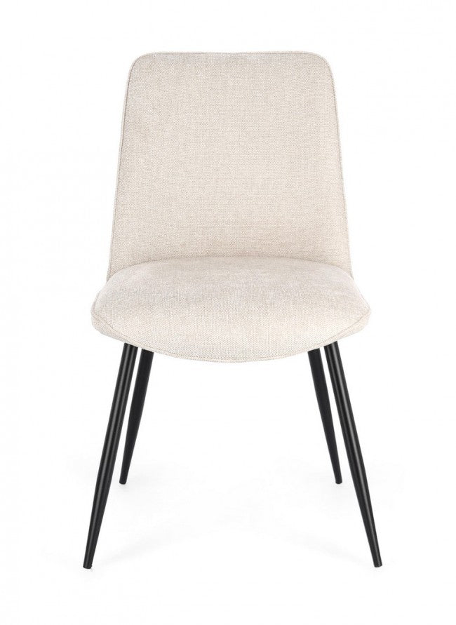 Set 4 Sedie Tessuto Grigio Scuro Moderne da Interno - KYLE Colore: Nero