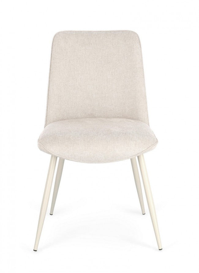 Set 4 Sedie Tessuto Grigio Scuro Moderne da Interno - KYLE Colore: Beige