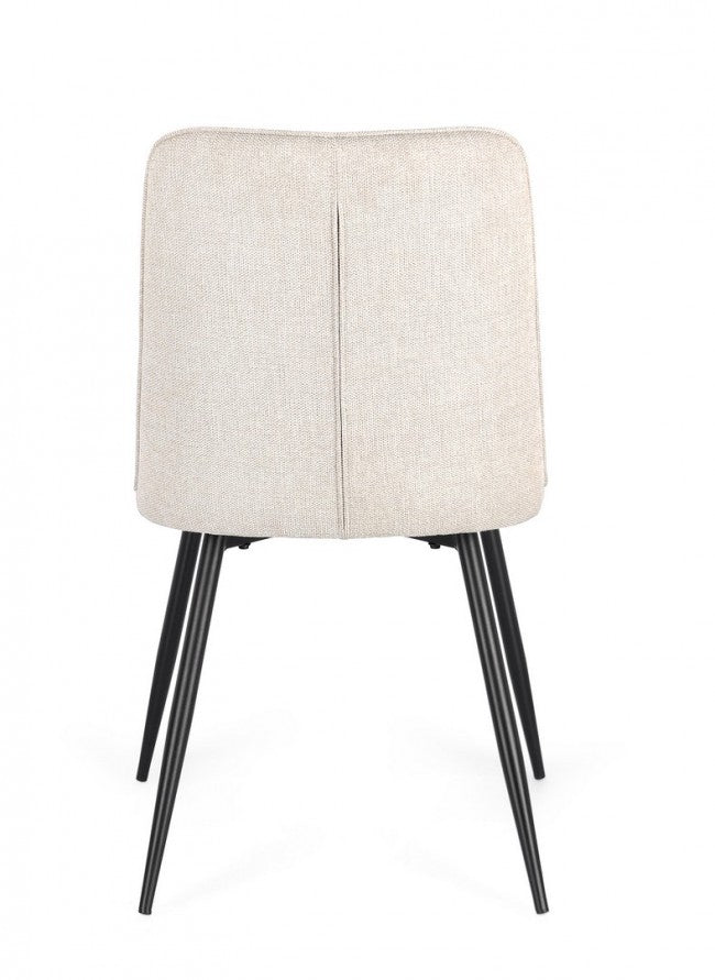 Set 4 Sedie Tessuto Grigio Scuro Moderne da Interno - KYLE Colore: Nero