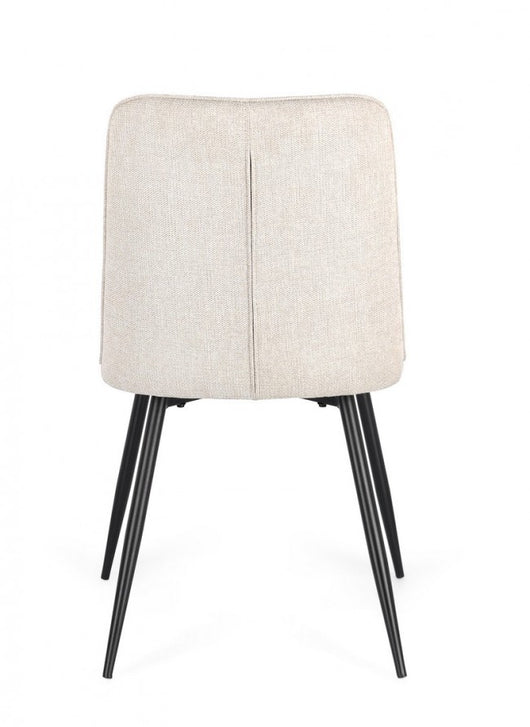 Set 4 Sedie Tessuto Grigio Scuro Moderne da Interno - KYLE Colore: Nero