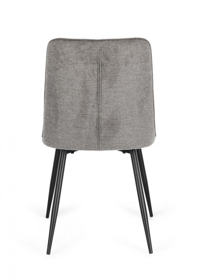 Set 4 Sedie Tessuto Grigio Scuro Moderne da Interno - KYLE Colore: Grigio scuro