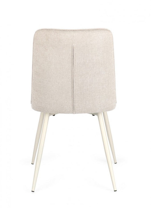 Set 4 Sedie Tessuto Grigio Scuro Moderne da Interno - KYLE Colore: Beige