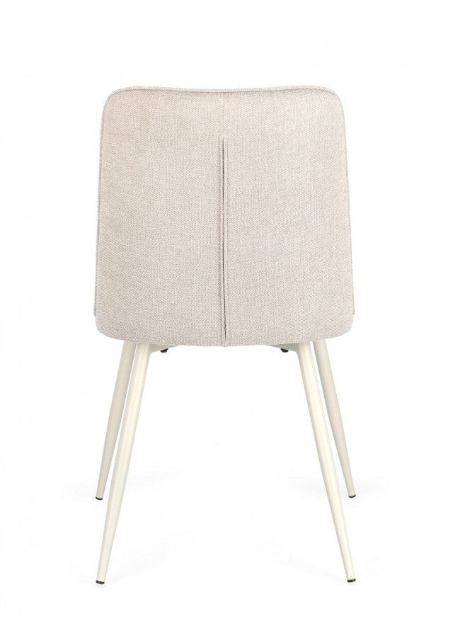 Set 4 Sedie Tessuto Grigio Scuro Moderne da Interno - KYLE Colore: Beige
