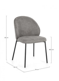 Set 2 Sedie da Pranzo Tessuto Beige Moderno da Interno - KENDRICK Colore: Grigio scuro