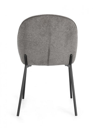 Set 2 Sedie da Pranzo Tessuto Beige Moderno da Interno - KENDRICK Colore: Grigio scuro