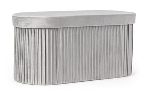 Set 2 Pouf Contenitore Velluto Verde Moderno da Interni - HARRIS Colore: Grigio