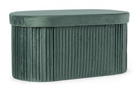 Set 2 Pouf Contenitore Velluto Verde Moderno da Interni - HARRIS Colore: Verde