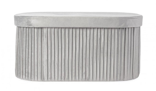 Set 2 Pouf Contenitore Velluto Verde Moderno da Interni - HARRIS Colore: Grigio