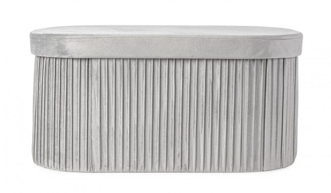 Set 2 Pouf Contenitore Velluto Verde Moderno da Interni - HARRIS Colore: Grigio