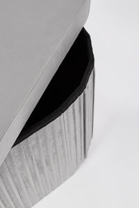 Set 2 Pouf Contenitore Velluto Verde Moderno da Interni - HARRIS Colore: Grigio