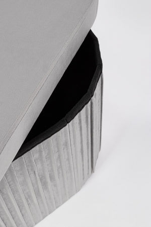 Set 2 Pouf Contenitore Velluto Verde Moderno da Interni - HARRIS Colore: Grigio