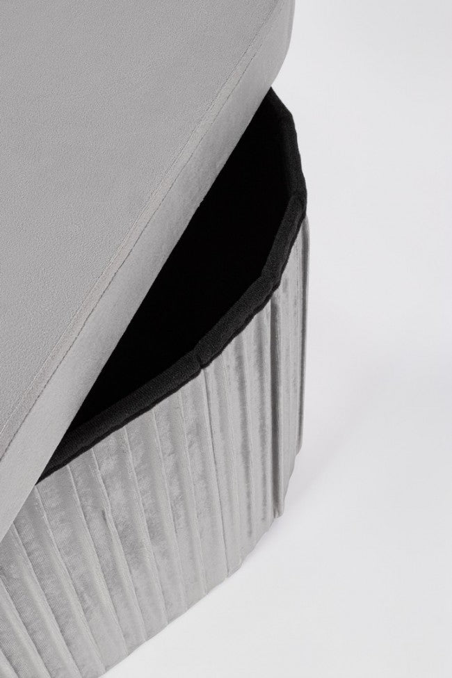 Set 2 Pouf Contenitore Velluto Verde Moderno da Interni - HARRIS Colore: Grigio