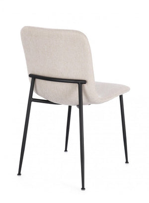 Set 4 Sedie Tessuto Beige Moderno da Interno - JARED Colore: Beige