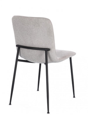 Set 4 Sedie Tessuto Beige Moderno da Interno - JARED Colore: Grigio