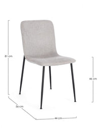 Set 4 Sedie Tessuto Beige Moderno da Interno - JARED Colore: Grigio