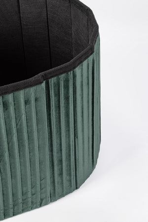 Set 2 Pouf Contenitore Velluto Verde Moderno da Interni - HARRIS Colore: Verde