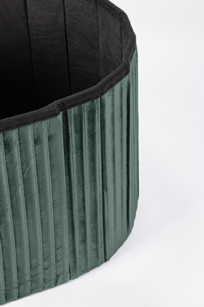 Set 2 Pouf Contenitore Velluto Verde Moderno da Interni - HARRIS Colore: Verde