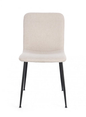 Set 4 Sedie Tessuto Beige Moderno da Interno - JARED Colore: Beige