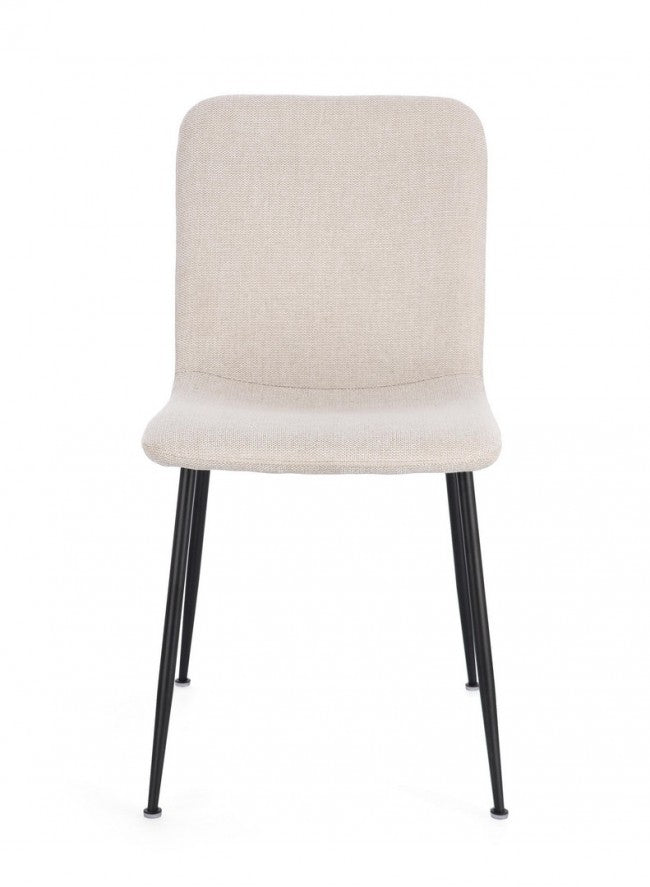 Set 4 Sedie Tessuto Beige Moderno da Interno - JARED Colore: Beige