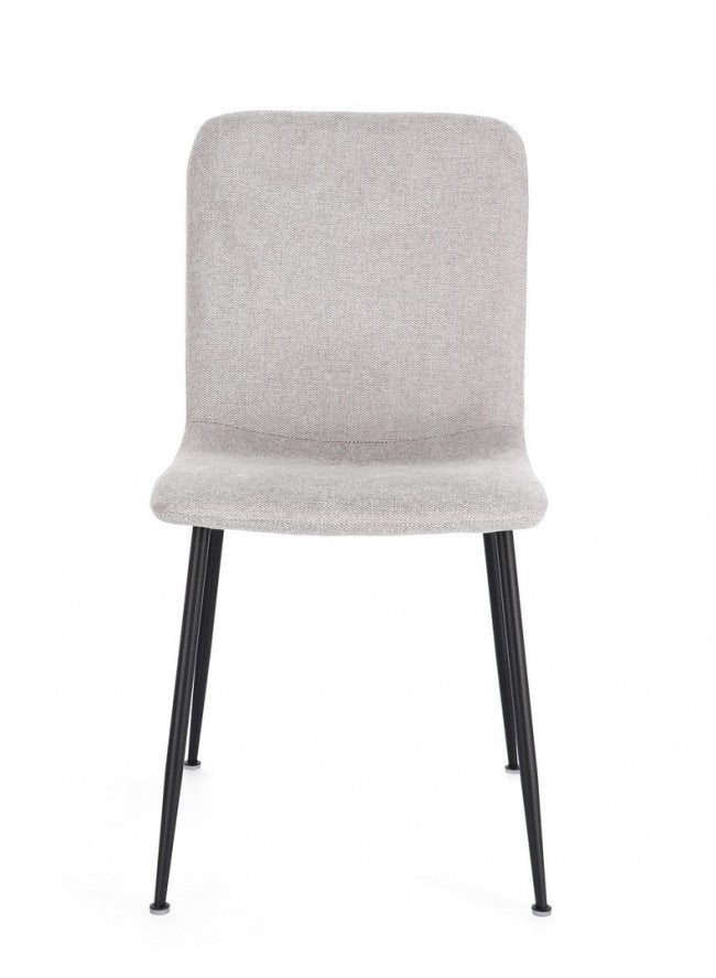 Set 4 Sedie Tessuto Beige Moderno da Interno - JARED Colore: Grigio