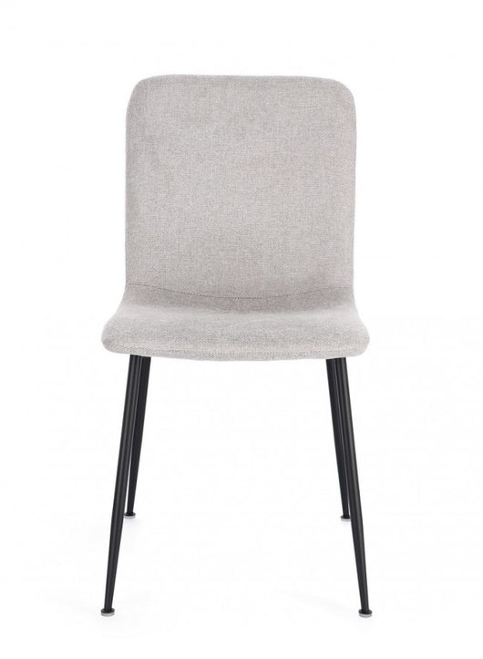 Set 4 Sedie Tessuto Beige Moderno da Interno - JARED Colore: Grigio