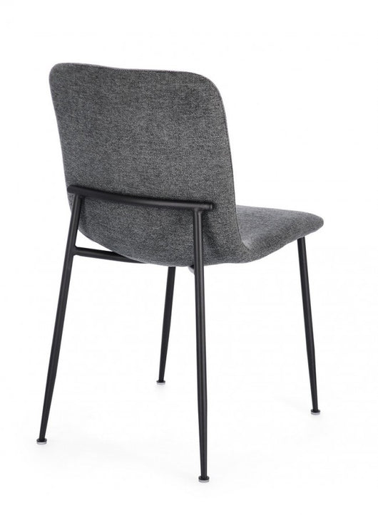 Set 4 Sedie Tessuto Beige Moderno da Interno - JARED Colore: Grigio scuro