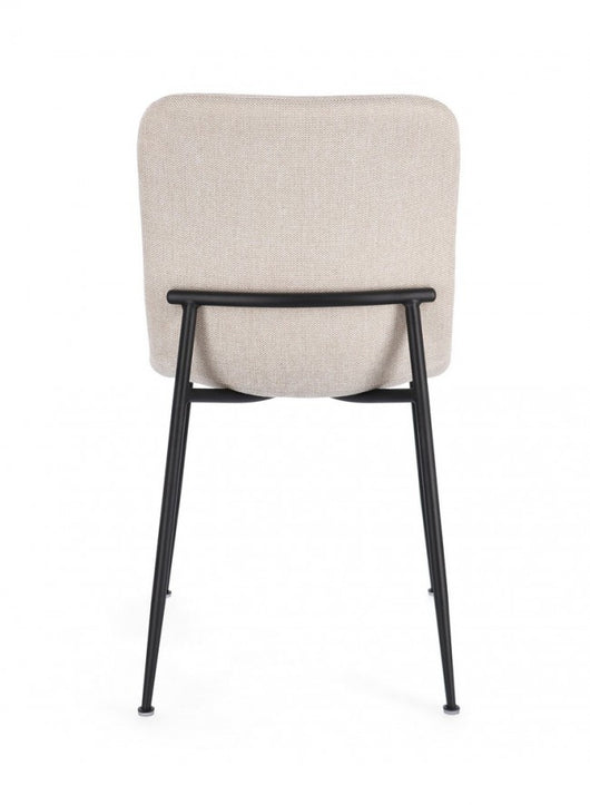 Set 4 Sedie Tessuto Beige Moderno da Interno - JARED Colore: Beige