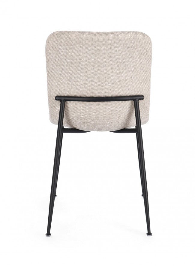 Set 4 Sedie Tessuto Beige Moderno da Interno - JARED Colore: Beige