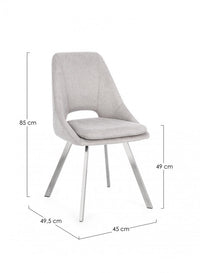 Set 2 Sedie Tessuto Grigio Moderno da Interno - GRIFFIN Colore: Grigio