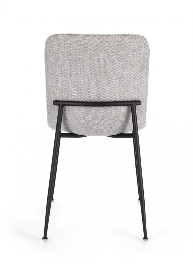 Set 4 Sedie Tessuto Beige Moderno da Interno - JARED Colore: Grigio