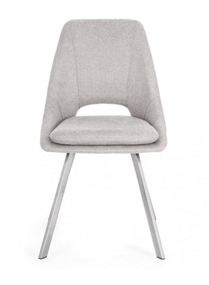 Set 2 Sedie Tessuto Grigio Moderno da Interno - GRIFFIN Colore: Grigio