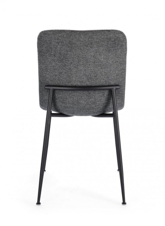 Set 4 Sedie Tessuto Beige Moderno da Interno - JARED Colore: Grigio scuro