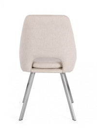 Set 2 Sedie Tessuto Grigio Moderno da Interno - GRIFFIN Colore: Beige